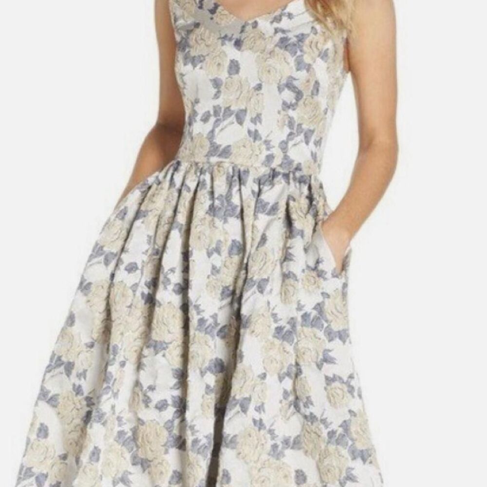 Gal Meets Glam Ava Rose Jacquard Floral Dress Size 0